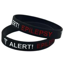 Epilepsijos medicininio įspėjimo silikoninė apyrankė suaugusiems - Unisex sportinis riešinis dirželis juoda