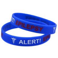 Epilepsijos medicininio įspėjimo silikoninė apyrankė suaugusiems - Unisex sportinis riešinis dirželis mėlyna