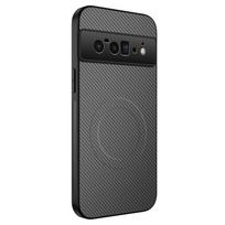 Google Pixel 6A prabangus anglies pluošto dėklas su Magsafe magnetu Google Pixel 6 Pro belaidžiam įkrovimui Objektyvo apsauginis dangtelis For Pixel 6A pilka spalva