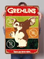 G-Gremlins Classic Movie Signage Vintage Metal Posters Board Bar Wall Plaque Decor Tin Sign for Man Cave Signs Tinplate Painting 20x30cm（7.8x11.8inch） red