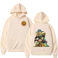 2026 Summer Anime JoJo Bizarre Adventure STEEL BALL RUN Diego Brando Hoodies Unisex Clothing Fashion Hooded Sweatshirts Long Sleeve Pullovers M beige