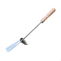 Puller for Pulling Out Weeds, Garden Hand with Ergonomic Handle, Portable Plant Remover wooden handle beige