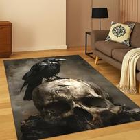 Vikingų Varna Ravenas Norse Mitologija Gotiškas Kilimas Kilimėlis Svetainei Sofai Namų Miegamajam Durų Kilimėlis Dekoras, Žaidimų Kambariui Neslystantis Grindų Kilimėlis 40x60cm brown