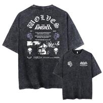 Printed Vintage Washed T Shirts Gym Bodybuilding Oversized Men Clothing Fitness Tee Workout Darc Acid Tshirts Unisex M gray
