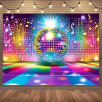 1 retro disco ball background hip-hop party banner suitable for birthdays weddings photos videos live events 150x210cm blue