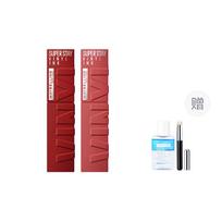 Maybelline package, mirror surface, Kiss stick superstay giant color lip glaze combination pack - kiss stick 27562 4.2ml2makeup remover 40mllip brush balta