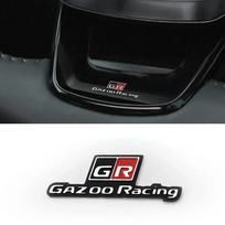 For Toyota GR GAZOO Sport Corolla Racing Yaris Rav4 CHR Auris Camry Highlander Car Steeing Wheel Decoration Sticker Side Badge XO8 gray