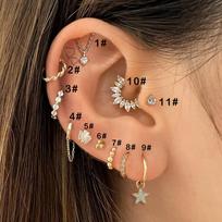 Crystal Waterdrop Piercing Earrings 1pc Tragus Flat Cartilage Ear Stud Helix Conch Rook Lobe Ear Ring Labret Jewelry Gifts CC092 6