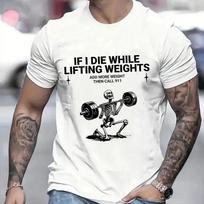 Gym Workout T-shirts for Men Clothing Funny Weightlifting Tshirts Short Sleeve Tops Clothes Fit M gray