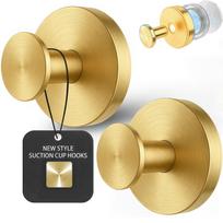 2pcs Heavy-Duty Suction Cup Hooks, 15Lbs Wall-Mounted Towel Hooks for Shower, Bathroom & Kitchen, No-Drill Waterproof Hooks for Glass, Tile & Mirrors