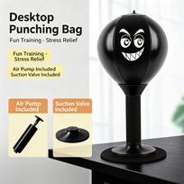 PU Desktop Boxing Speed Ball, Stress Relief Punching Ball For Adult Fitness Training black