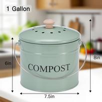 Nordic Kitchen Waste Bin with Food-Grade Carbon Filter - Round Compost Bin for Organic Fertilizer gray