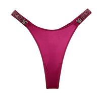 European & American Sexy Rhinestone G-string Thong - Low Waist, High Cut, Bling Star Design pink