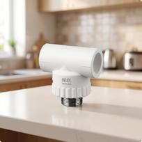 PPR Plumbing Tee Stainless Steel Threaded Connector White 20x4 Male 20x4 Male Tee