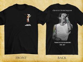 2 Sides Thank you for The Memories Chester Bennington    1H0536 Unisex shirt Cotton Oversize Large Size XXL gray