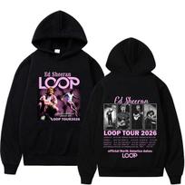 Singer Ed Sheeran Loop Tour  Printed Hoodie Men Women Hip-hop Sweatshirt Long-sleeved Casual Harajuku Pullover Streetwear S juoda