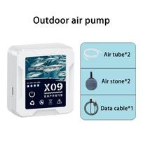 Aquarium Fish Tank Oxygen Pump Charging Dual-Purpose Air Pump Usb Lithium Battery Household Portable Fishing Mute 2400ma Outdoor 5w Air stone 2holes white