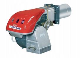 Dujų degiklis RIELLO, dviem pakopomis, su rampa 250 mm, 232/698–1163 kW