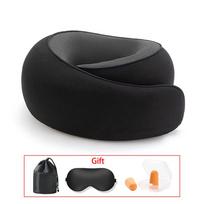 Kelioninė kaklo pagalvė Memory Foam kaklo pagalvė patogumui lėktuve Kompaktiškas ergonomiškas dizainas kelionei, kelionei automobiliu, naudojimui namuose Ideali Black 4Pcs