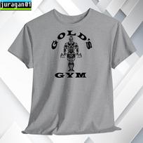 Gold's Fitness Gym T-Shirt Logo Black/Gray/Blue/Red/White S to 5XL Made in USA Unisex T-Shirt XXXXL gray