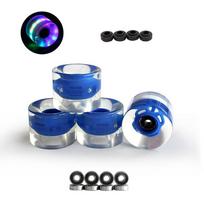 60mm PU Skateboard Wheels Land Surfing Longboard Cruiser With Glow-in-the-Dark Effect LED Light Feature Glow Dark Blue Black Hub