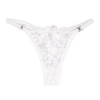 XL-4XL Didelio dydžio moteriškos stringai nėriniuotos Seksualios kelnaitės žemu juosmeniu plonais petnešėlėmis Besiūliai bikinio apatiniai 3XL balta