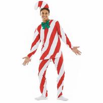 3Pcs Candy Cane Costume Accessories Candy Cane Hat Pants with Tops Christmas Candy Outfits for Halloween Cosplay Party XXL white