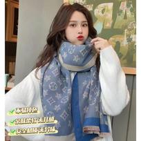 French light luxury big-name cashmere scarf women's autumn and winter new high-end old flower versatile dual-purpose large shawl scarf 65*190cm white