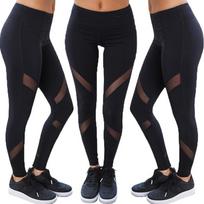 Versatile Femme Yoga Gym Poche Secret Leggings Ideal For All Athletic Activities Black+Mesh,L black