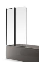 Vonios sienelė MAJA PLIUS RAL9005 89,5-91x150cm Skaidrus stiklas Juoda matinė