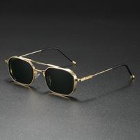 Non-polarized Vintage Sun Glasses Men Women Ultralight Double Beam Square Metal Frame Outdoor Ultraviolet Protection Sunglasses Regular black