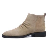 2025New Men's Boots High Quality Suede Casual Botas Retro British Style Short Boot Side Zipper Ankle Boots for Men Chelsea Boots 40 smėlis