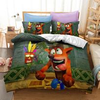 3D Spausdintas Crash Bandicoot Patalynės Komplektas Žaidimo Animacinis Antklodės Užvalkalas Dvigulas Twin Pilnas Karalienė Karalius Suaugusiems Vaikams Lovos Patalynė Antklodės Užvalkalas EU single(135x200cm) black