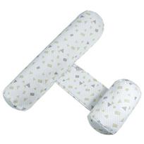 Removable & Washable Baby Side-Sleeping Pillow with Backrest - Anti-Fall Design, New Chinese Style 55*24 cm white