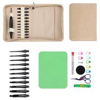 Aluminum Crochet Hook with 11 Interchangeable Tip Ergonomic Handle Crochet Hook Needle 3.5mm-10mm For Knitting Craft 1 green