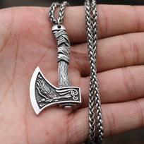 Madingas Retro Varnas Prerijų Vilkas Dvipusis Vikingų Tomahaukas Pakabukas Vėrinys Žavesys Vyriškas Vėrinys Metalinis Aksesuaras Vakarėlio Papuošalas sidabras