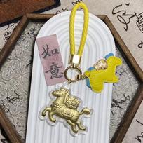 Year of the Horse 999 Pure Gold Keychain & Pendant Gift Set white