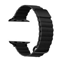 Odinė magnetinė apyrankė Apple Watch 10 Ultra Juosta 46mm 42mm 49/44mm 40mm 41mm 45mm Moteriškas kilpinis apyrankės iWatch Series 9 8 SE 7 42 44 45 49mm juoda
