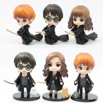 Hot 3-10pcs/set Harri Q Style Potter Posket Hermione Ron Hedwig Vinyl Figure Toy Cake Decoration Car Model PVC Doll Present Playthings black