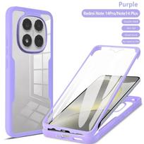360 dvipusė pilnos apsaugos telefono dėklas Xiaomi Redmi Note 15 14 13 12 Pro 4G 5G Pro+ Plus note 12 plonas skaidrus galinis dangtelis Redmi Note 14 5G (Global)