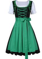 Dirndl Tradicinis vokiškas Oktoberfest Aukštos kokybės drabužis Miuncheno alaus festivaliui ir scenos pasirodymams XL žalia