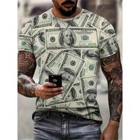 Madingas USD dolerio grafikos marškinėlis vyrams Tendencija Asmenybė 3D pilnas spaudinys Pinigų rašto marškinėliai Vasaros laisvalaikio Hip Hop vaikų marškinėliai L
