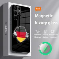 Vokietijos Vėliavos Telefono Dėklas S24 Ultra Dėklai Celulares Skirtas Samsung S24 S23 S22 S21 S20 Plus Ultra Note20 Stiklinis Magnetinis Telefono Dėklas Samsung S21 FE