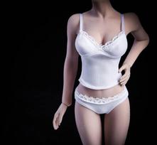 OBEST 16 Scale Figure Doll Body Clothing Set: Girl's Camisole and Underwear Set (White) - Prevents Dyeing of Figure Body white