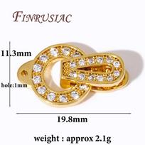 18K Gold Plated Brass with Zircon Pearl Clasp Connector For Necklace Making Findings,Clasps For Jewelry,DIY Bracelet Accessories 1 piece beige