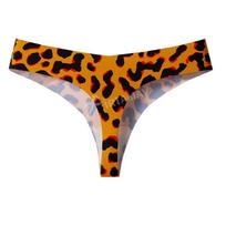 Sports yoga women's sexy coquettish ice silk underwear women's low-rise seamless underwear European and American large-size T-pants 4XL orange