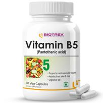 Biotrex Nutraceuticals Vitamin B5 (Pantothenic acid) Supplement | Daily 100% RDA | Energy & Metabolism | Nerve Health | Healthy Cholesterol Levels