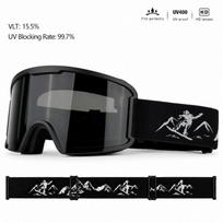 Adult Ski Goggles Double-Layer Anti-Fog Snowboarding Winter Outdoor Sports Black/White Frame Options Adult 09-Black Frame-Grey Lens gray