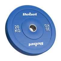 >>>Olimpinis gumuotas BUMPER svorio diskas, BEAST serijos, 20 kg, skylės skersmuo 51 mm, REBEL ACTIVE