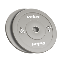>>>Olimpiniai gumuoti BUMPER svareliai, BEAST serijos, 2 x 5 kg rinkinys, skylės skersmuo 51 mm, REBEL ACTIVE